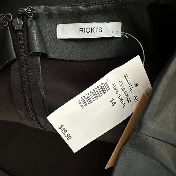 RICKIS Black Pencil Skirt in Faux Leather NWT - Picture 5 of 7